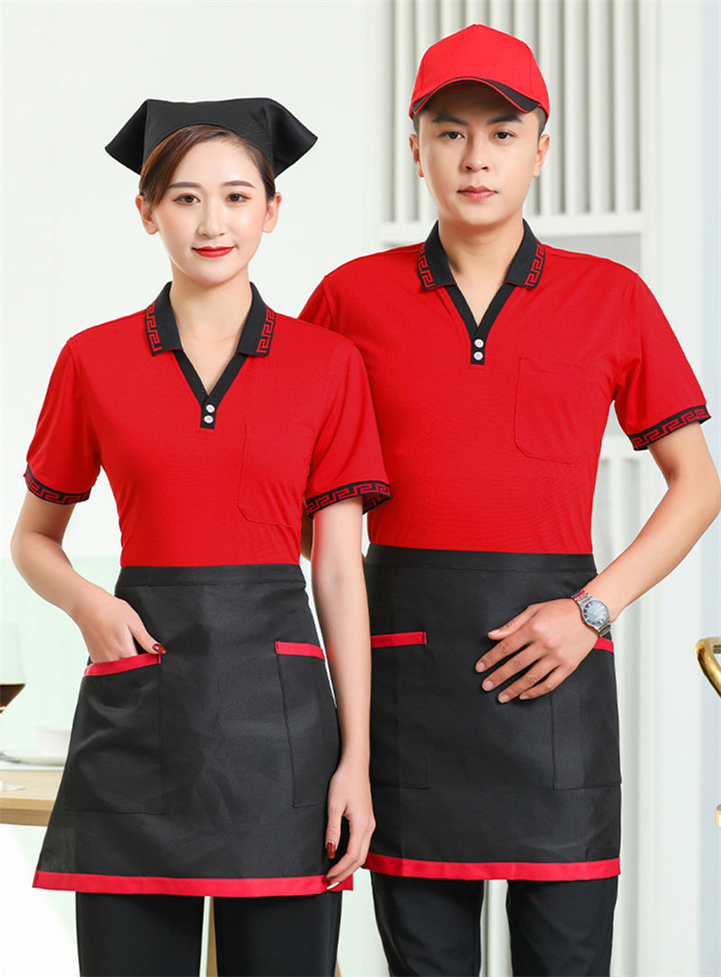 200g large V-neck short-sleeved hotel work clothes universal style H04-L001 large V-neck