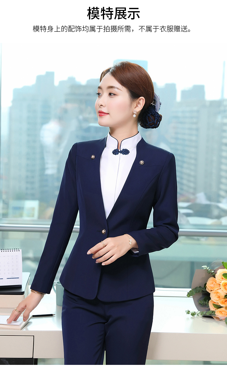 Commuter flight attendant one button V-neck long sleeve suit jacket for women DL1-8916 jacket