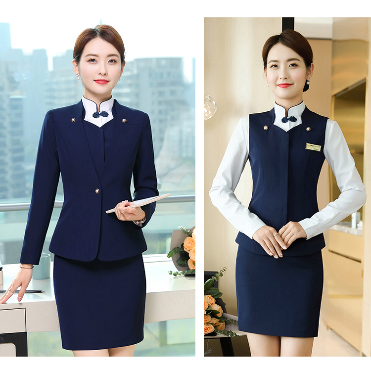 Commuter flight attendant one button V-neck long sleeve suit jacket for women DL1-8916 jacket