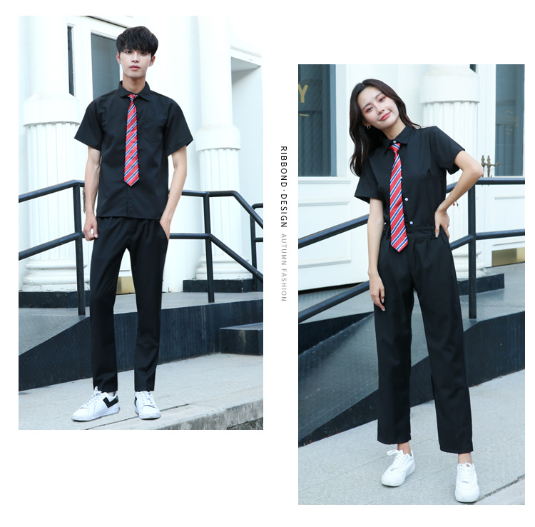 College style middle school student short-sleeved shirt for men and women (without tie) 150-M009 short-sleeved shirt