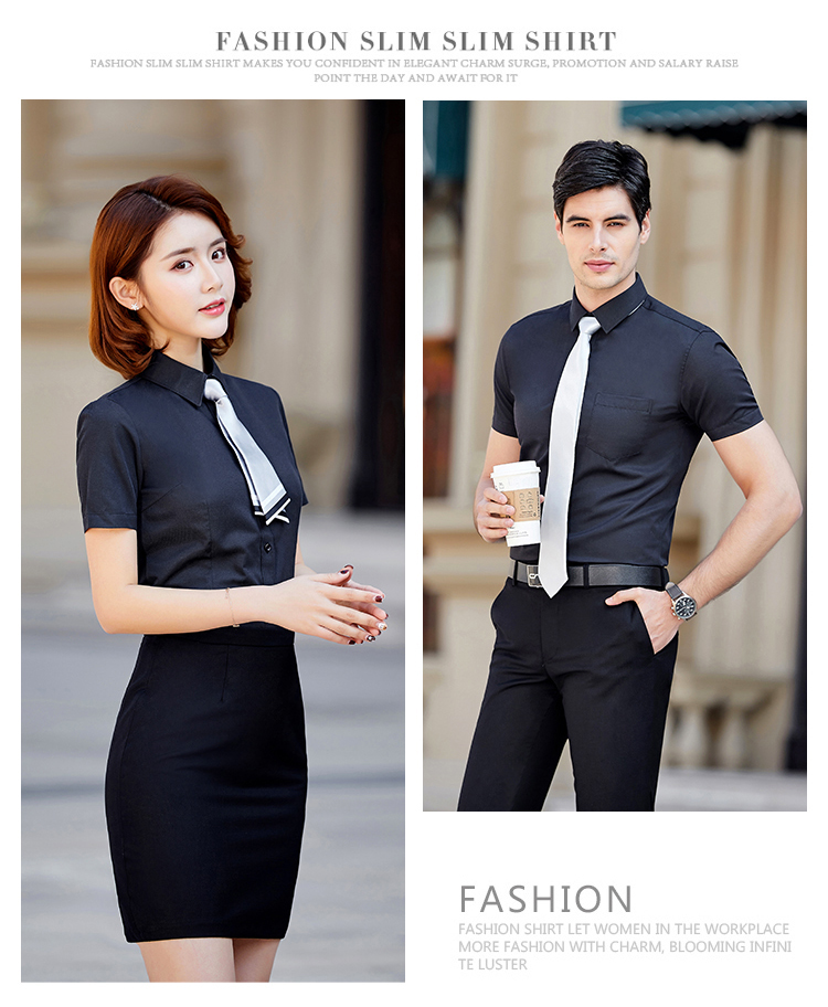 Slim fit commuter fine twill short-sleeved shirt for women DQ1-8817 short-sleeved shirt for women