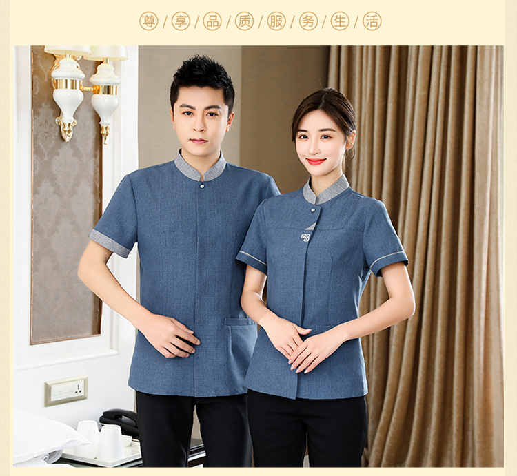 Triangle stand collar cleaner short-sleeved top H14-L007 women