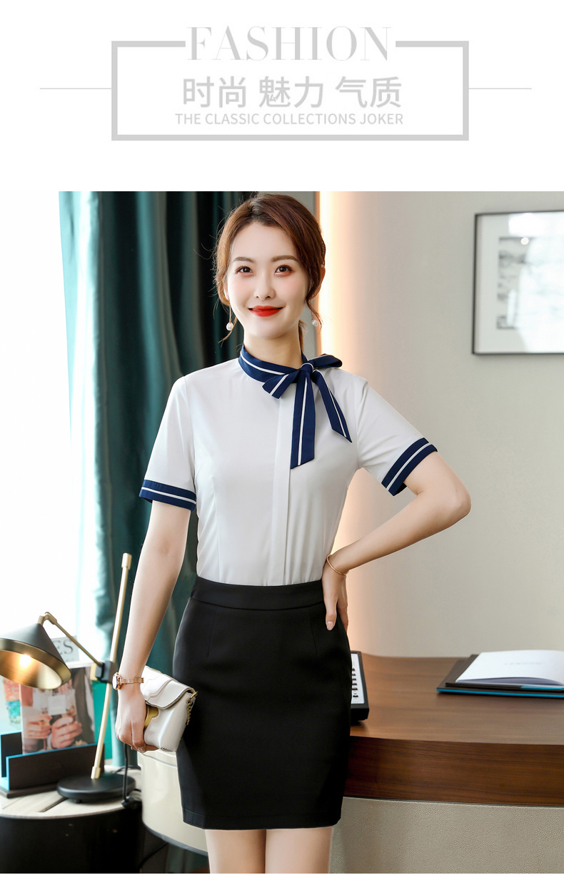 Professional temperament slightly elastic short-sleeved shirt for women 109-6211 short-sleeved shirt for women