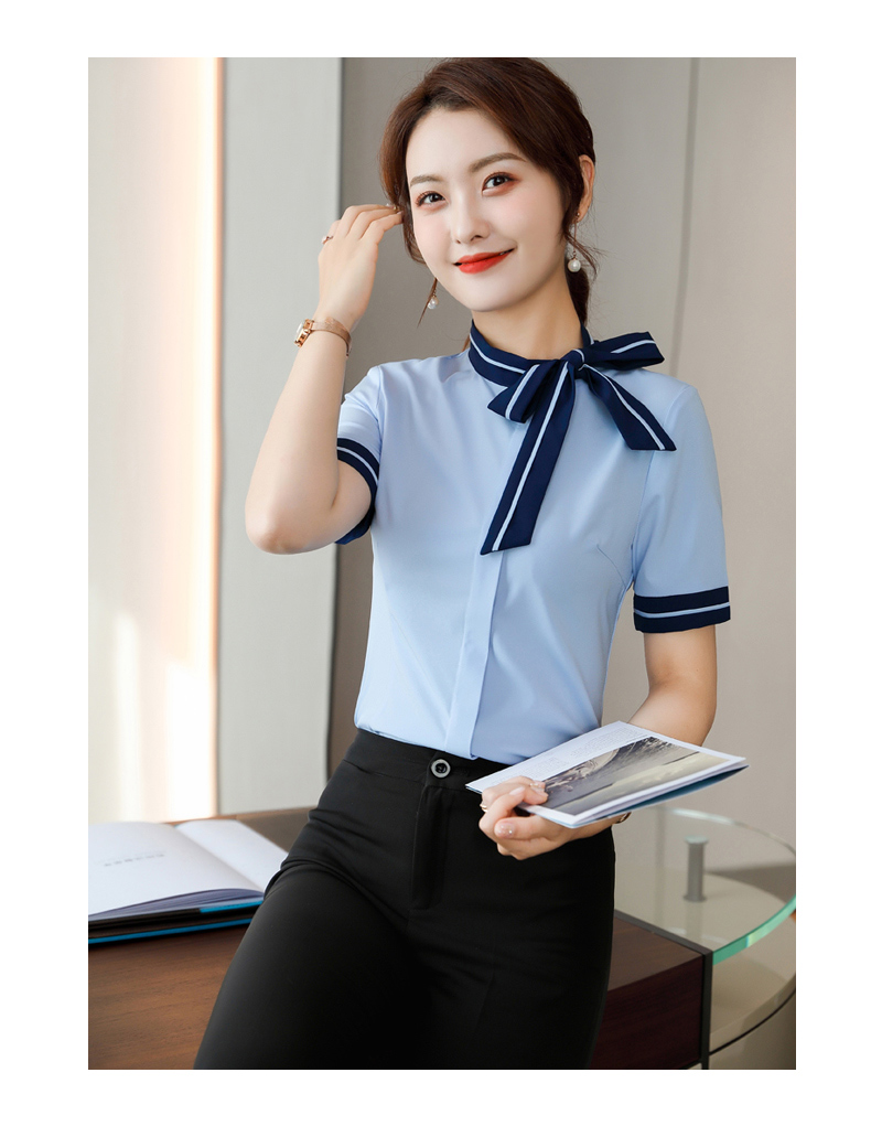 Professional temperament slightly elastic short-sleeved shirt for women 109-6211 short-sleeved shirt for women