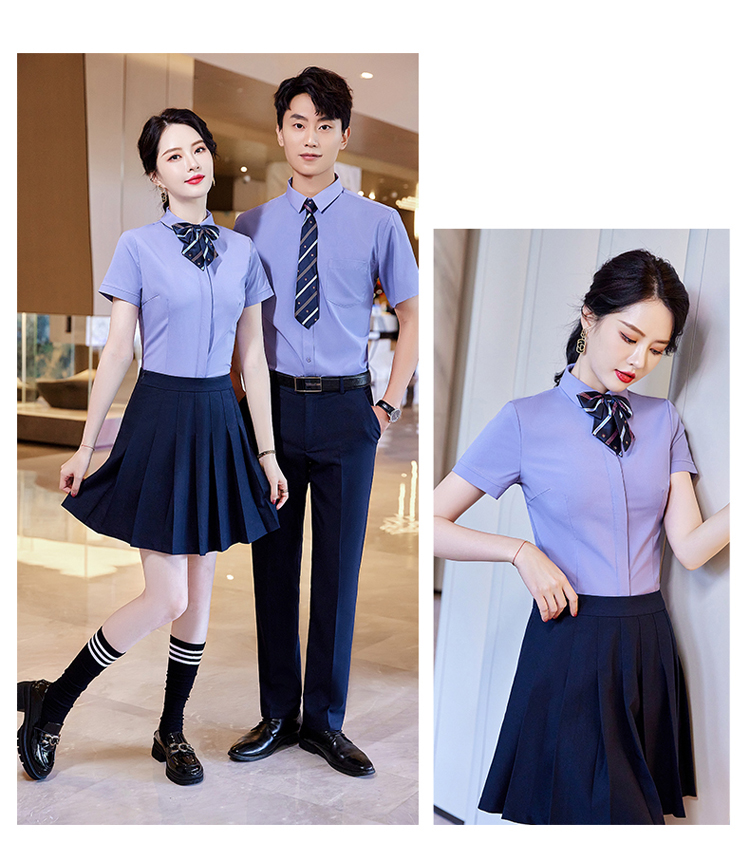 Temperament slim fit professional short-sleeved shirt for women DL1-0661 short-sleeved shirt for women