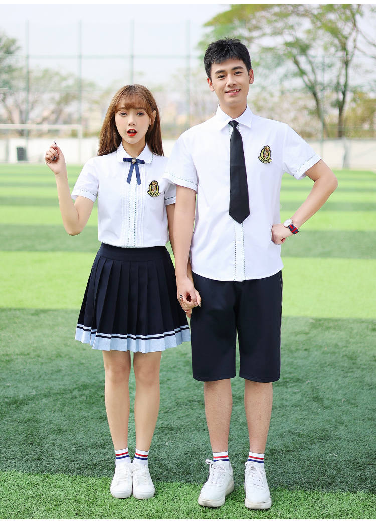 Junior high school graduation photo sports meeting class uniform summer performance costume short-sleeved school uniform two-piece suit female model H23-022 (including badge)