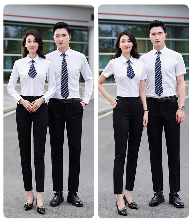 Three-proof black technology stretch business short-sleeved shirt 81-695 short-sleeved women