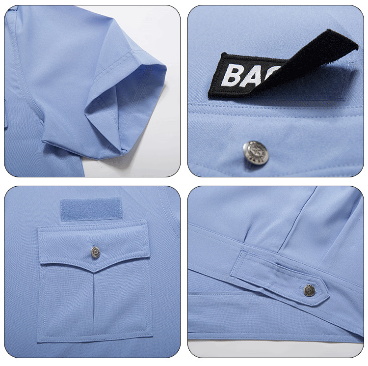 Interwoven security uniform light blue short-sleeved shirt C03-C0110018