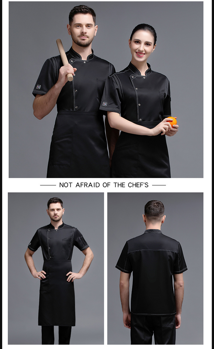 Six Five Claws Hotel Restaurant Chef Uniform Short Sleeve Top H12-L008