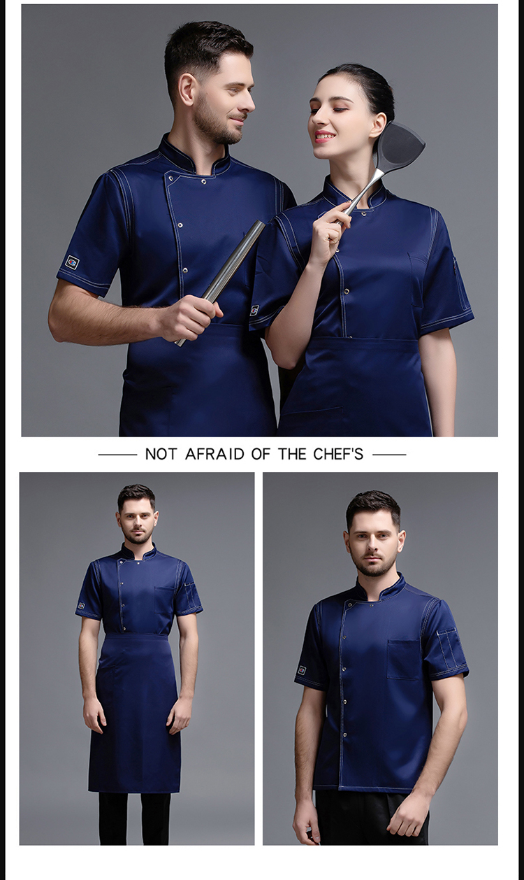 Six Five Claws Hotel Restaurant Chef Uniform Short Sleeve Top H12-L008