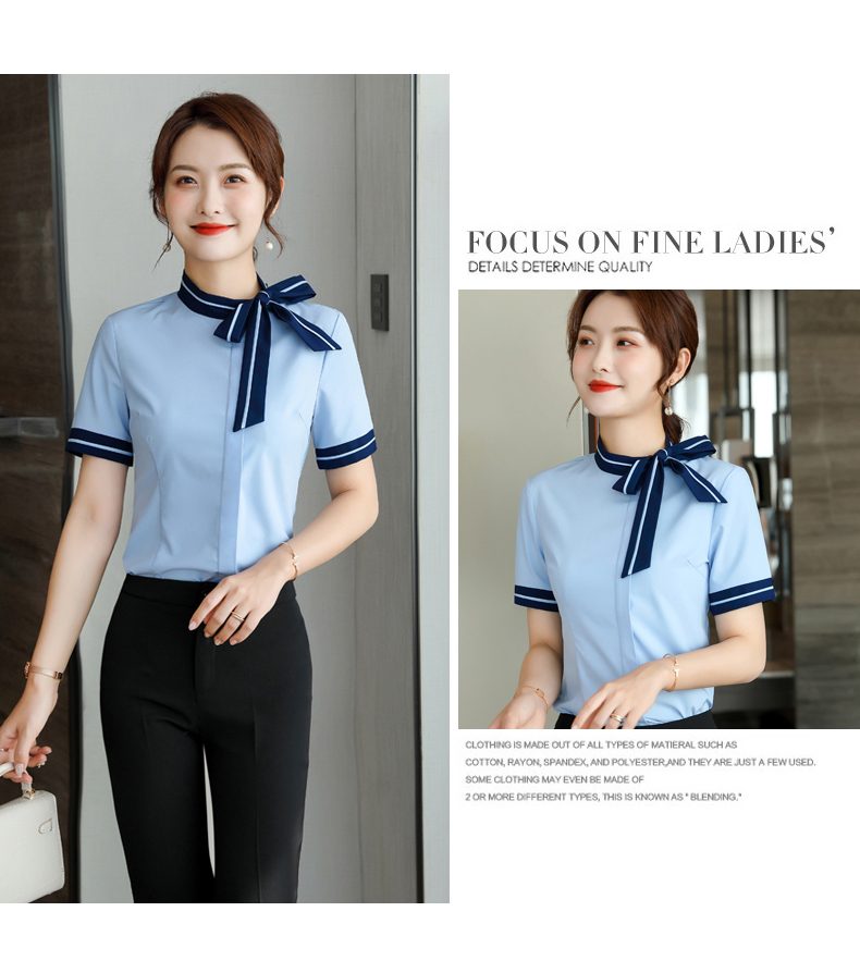 Professional temperament slightly elastic short-sleeved shirt for women 109-6211 short-sleeved shirt for women