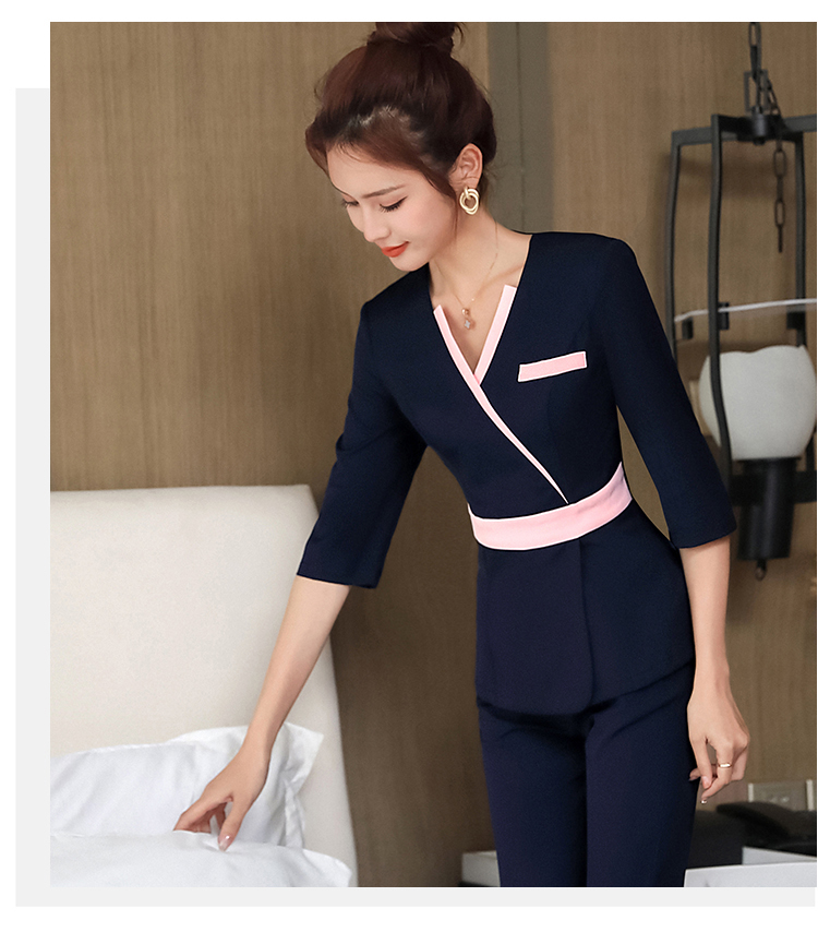 Beauty salon massage technician suit pants two-piece suit G25-2888 (mid-length sleeves)