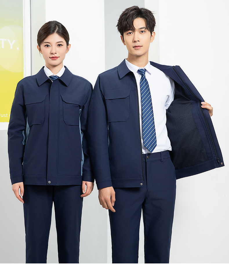 Breathable anti-static mesh lining new concept color matching long sleeve workwear H06-7007