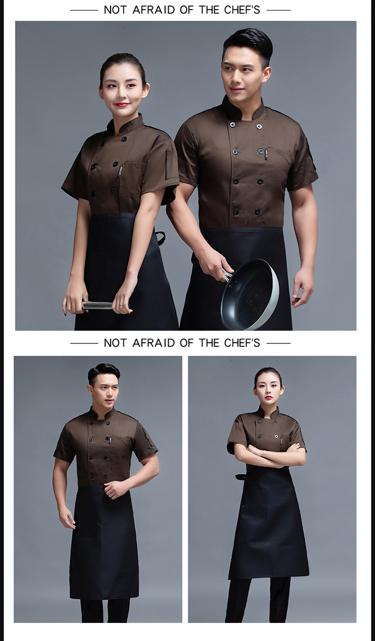 Shoulder bar short sleeve chef uniform top H12-L013