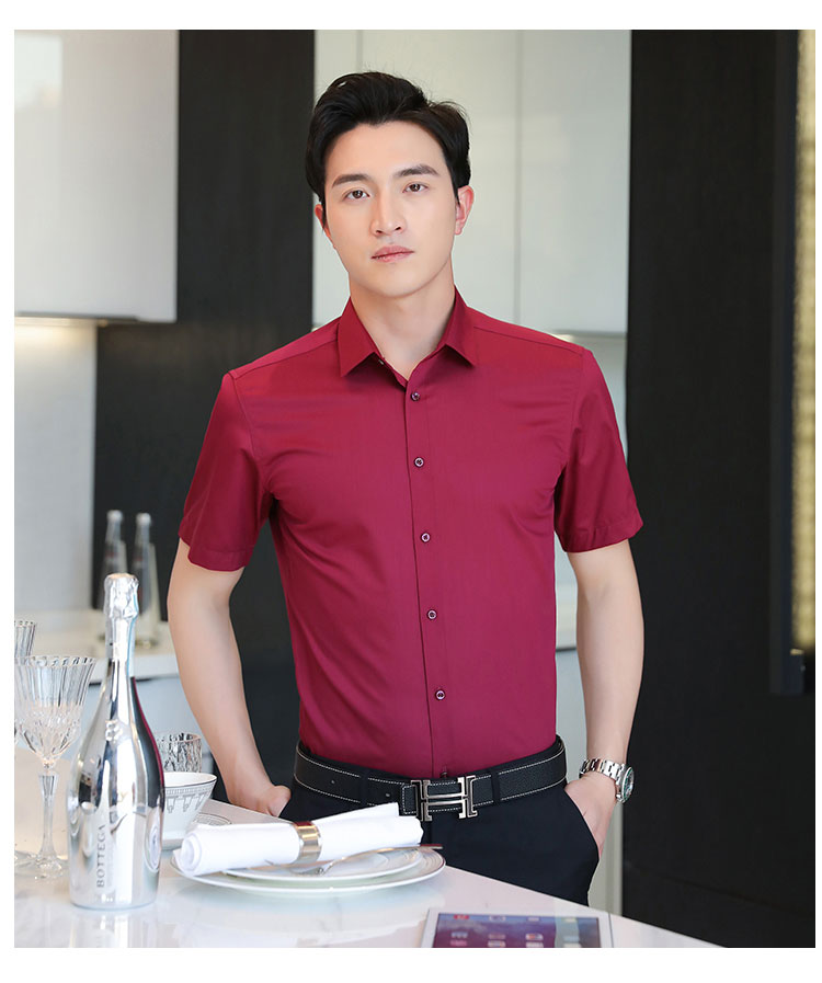 Bamboo fiber men short-sleeved shirt 111-988 men shirt short-sleeved