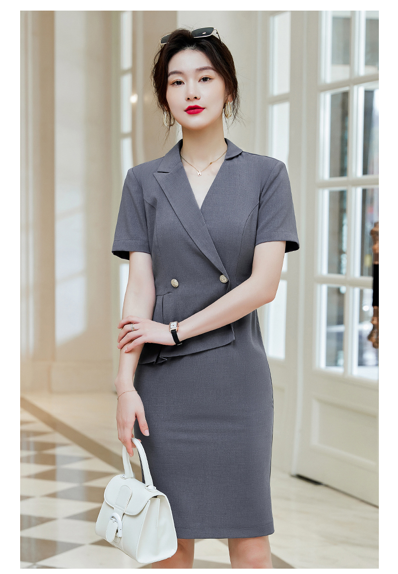 Commuter white-collar waist professional dress for women DH1-3302 dress