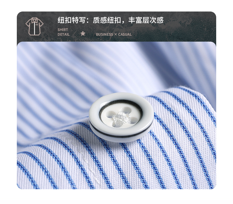 White collar pinstripe short-sleeved shirt 188-T382 men shirt short-sleeved