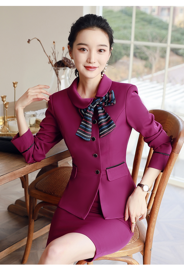 Commuter business slim fit professional suit for women 115-858 long sleeve suit