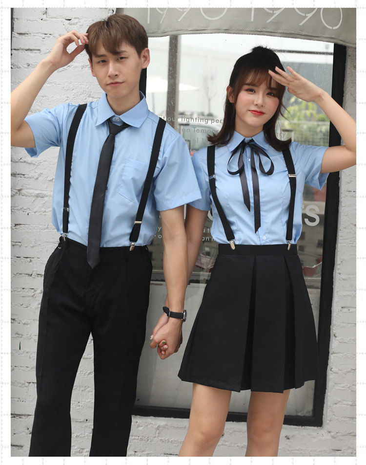 College style Korean version of middle school students short-sleeved shirt men and women 150-M001 short sleeve