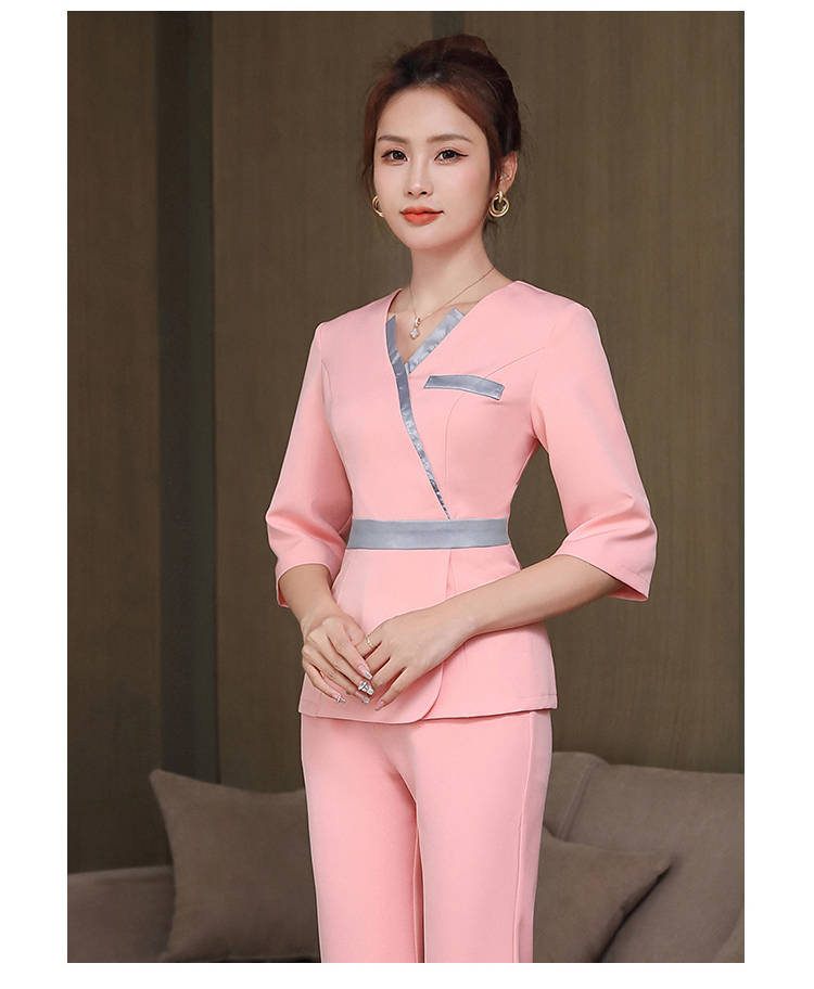 Beauty salon massage technician suit pants two-piece suit G25-2888 (mid-length sleeves)