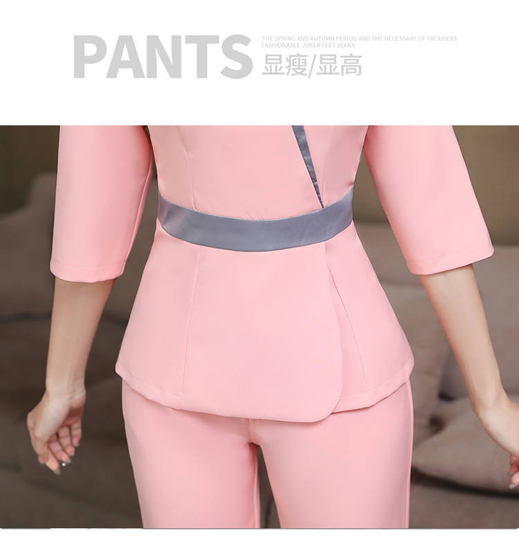 Beauty salon massage technician suit pants two-piece suit G25-2888 (mid-length sleeves)