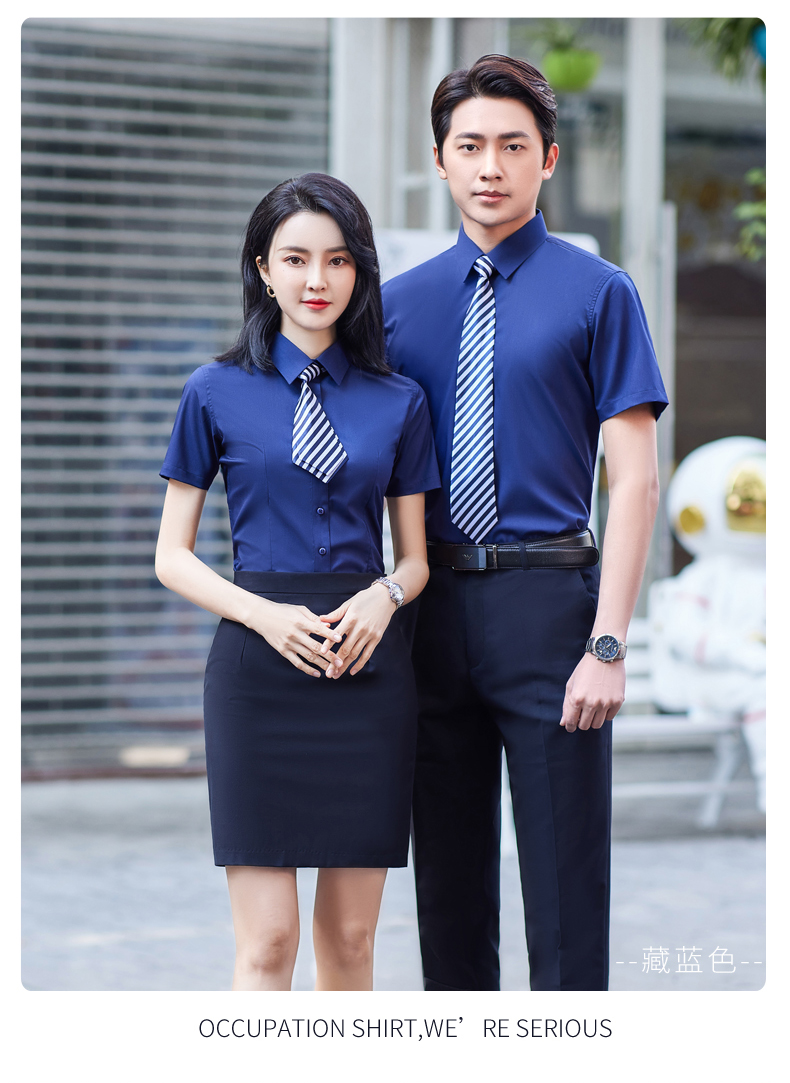 Bamboo fiber short-sleeved shirt men DQ1-1308 short-sleeved shirt women