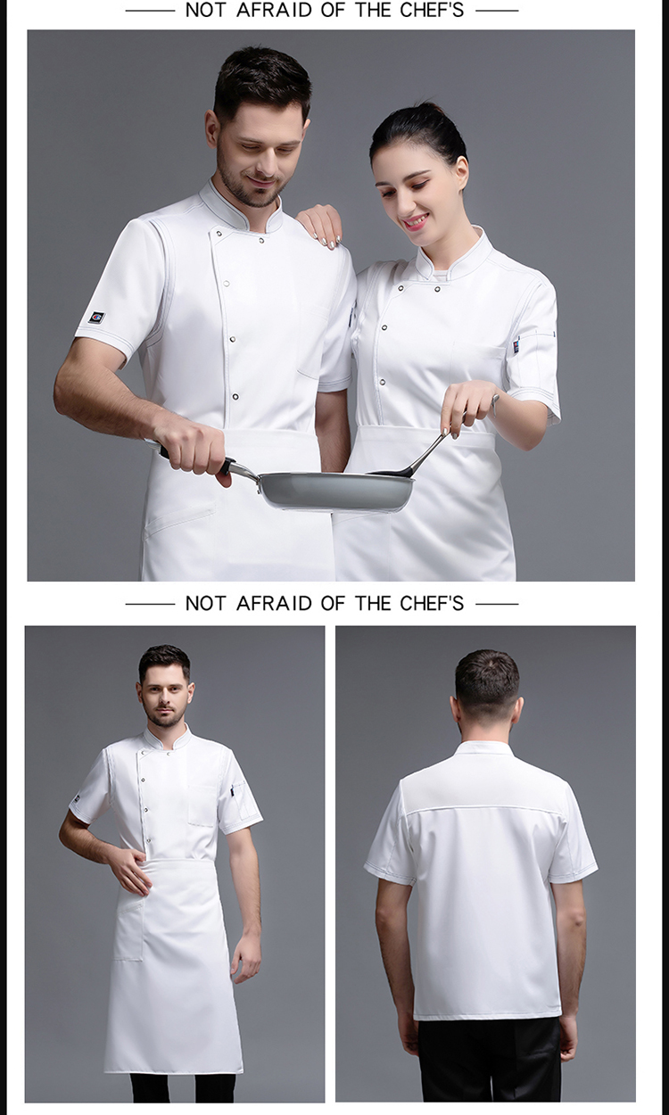 Six Five Claws Hotel Restaurant Chef Uniform Short Sleeve Top H12-L008