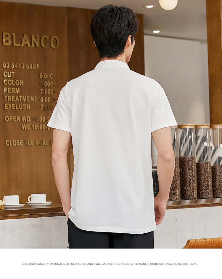 Stand collar T-shirt waiter work clothes top H02-22LY070-073