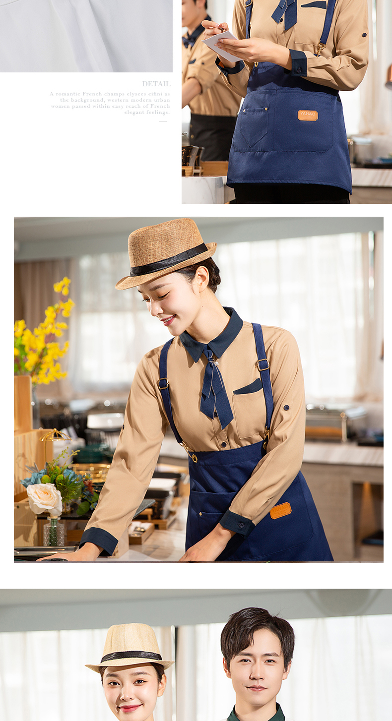 Color matching shirt long sleeve waiter work clothes H20-C22-656 women