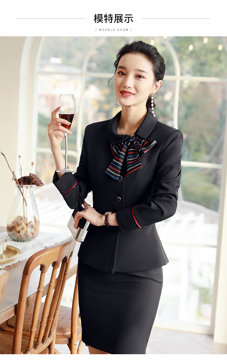 Commuter business slim fit professional suit for women 115-858 long sleeve suit