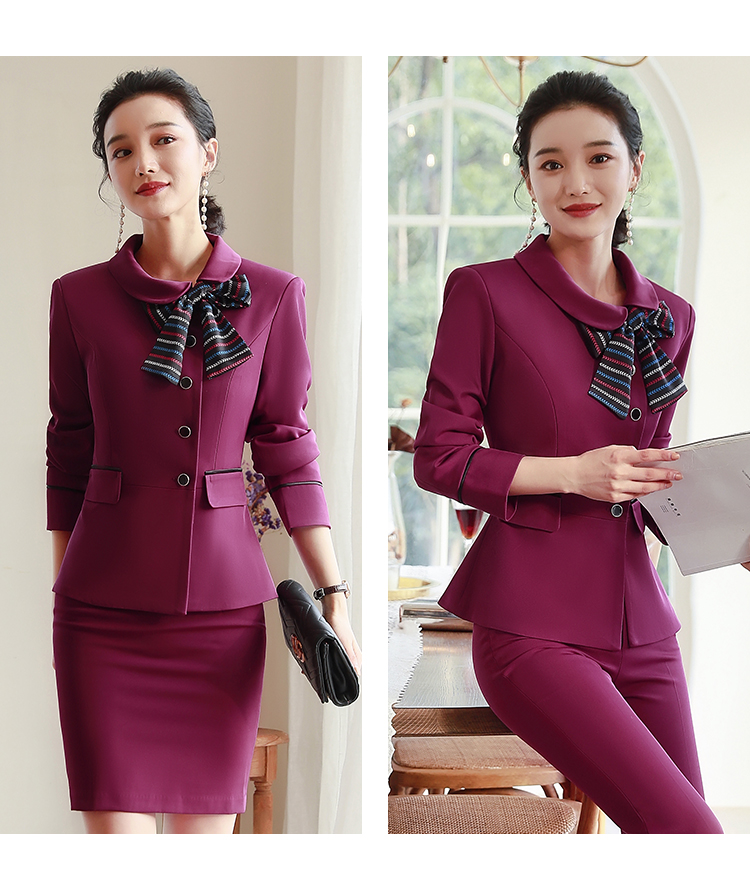 Commuter business slim fit professional suit for women 115-858 long sleeve suit