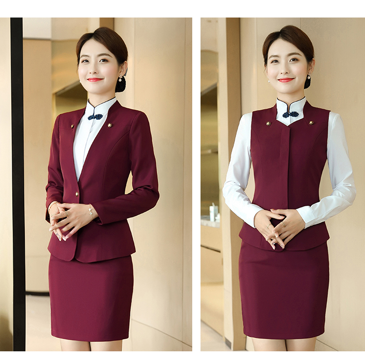 Commuter flight attendant one button V-neck long sleeve suit jacket for women DL1-8916 jacket