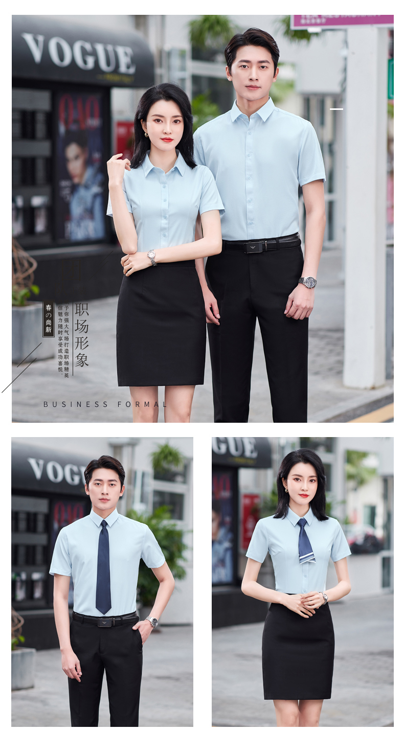 Fine twill stretch short-sleeved shirt for men DQ1-8802 short-sleeved shirt for men