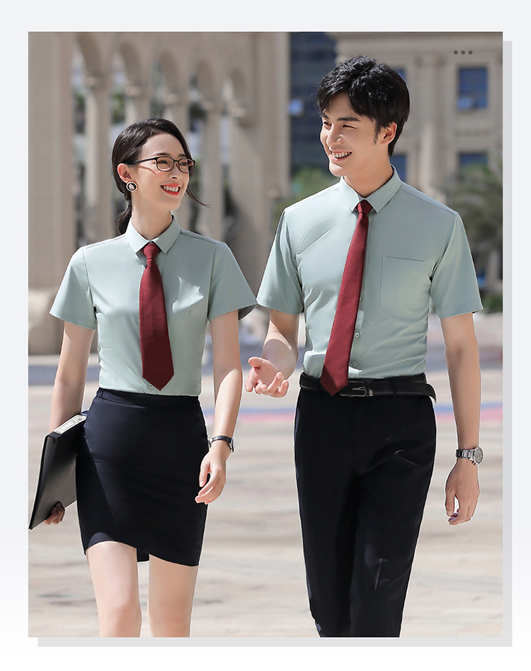 Business bamboo fiber anti-wrinkle non-iron short-sleeved shirt 188-8281 men shirt short-sleeved