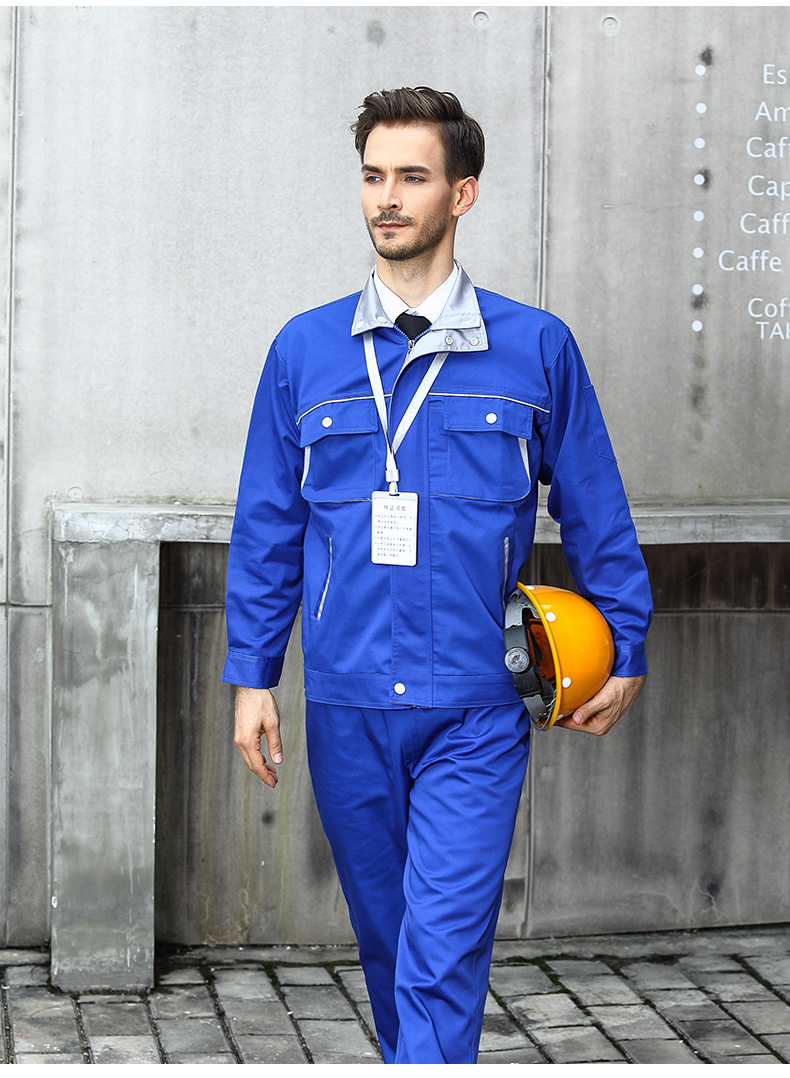 Thick polyester-cotton three-dimensional pocket workwear G01-F853