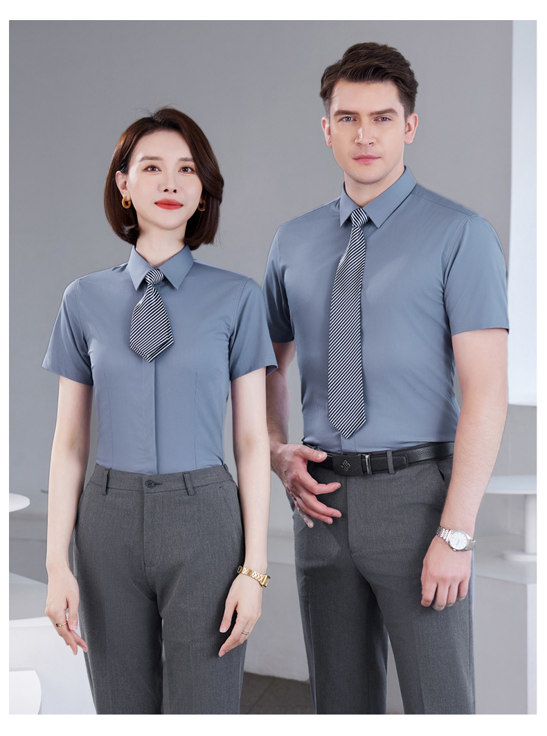 Bamboo fiber stretch short-sleeved shirt men DZ1-8801 short-sleeved shirt men