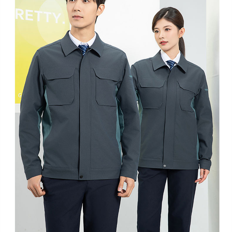 Breathable anti-static mesh lining new concept color matching long sleeve workwear H06-7007