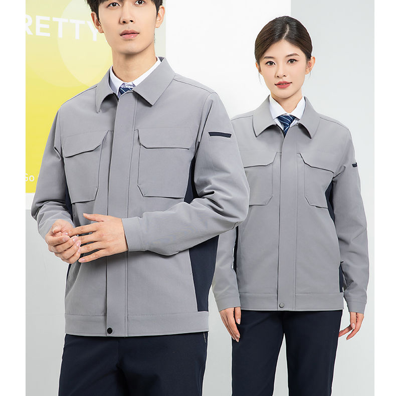 Breathable anti-static mesh lining new concept color matching long sleeve workwear H06-7007