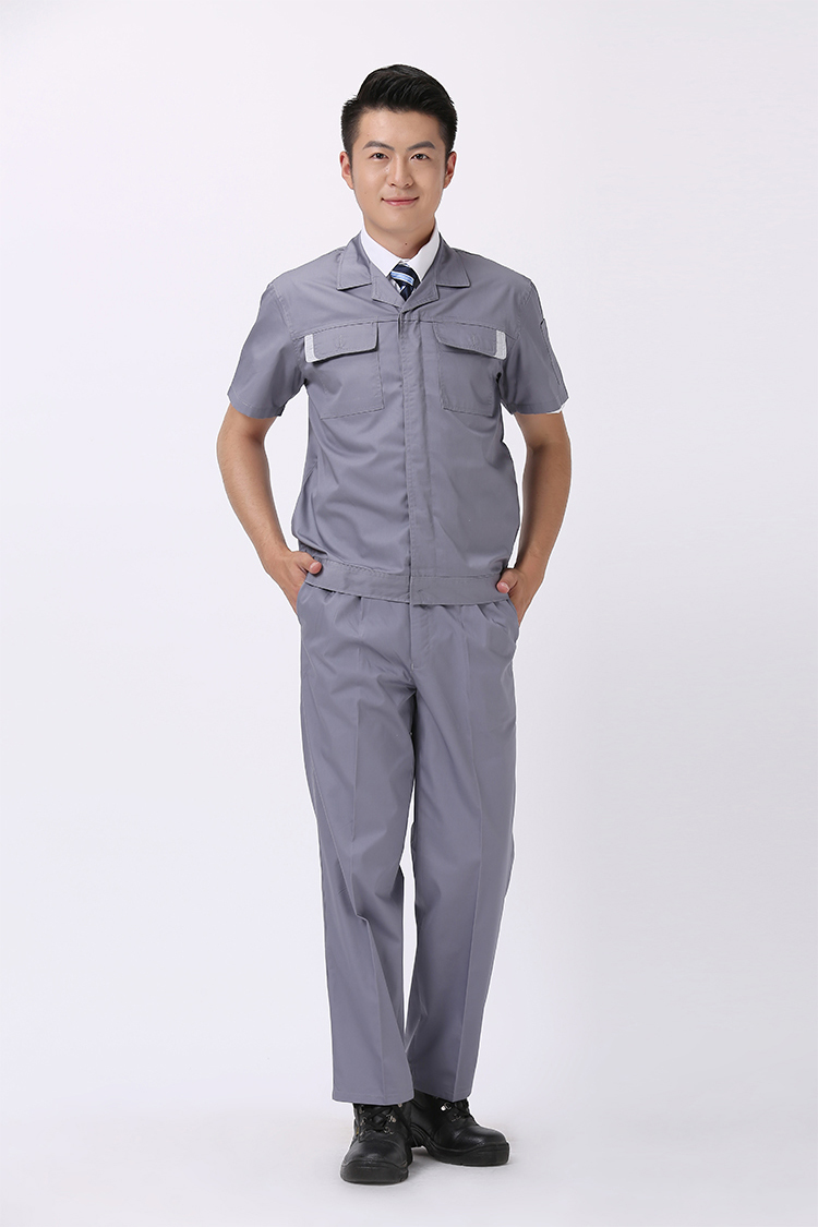 Fine twill workwear engineering clothing short-sleeved suit work clothes J01-6603