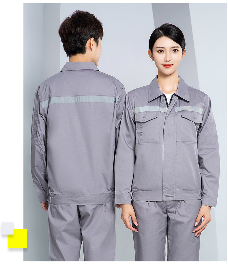 Reflective strip summer short-sleeved work clothes H28-X003 long-sleeved suit