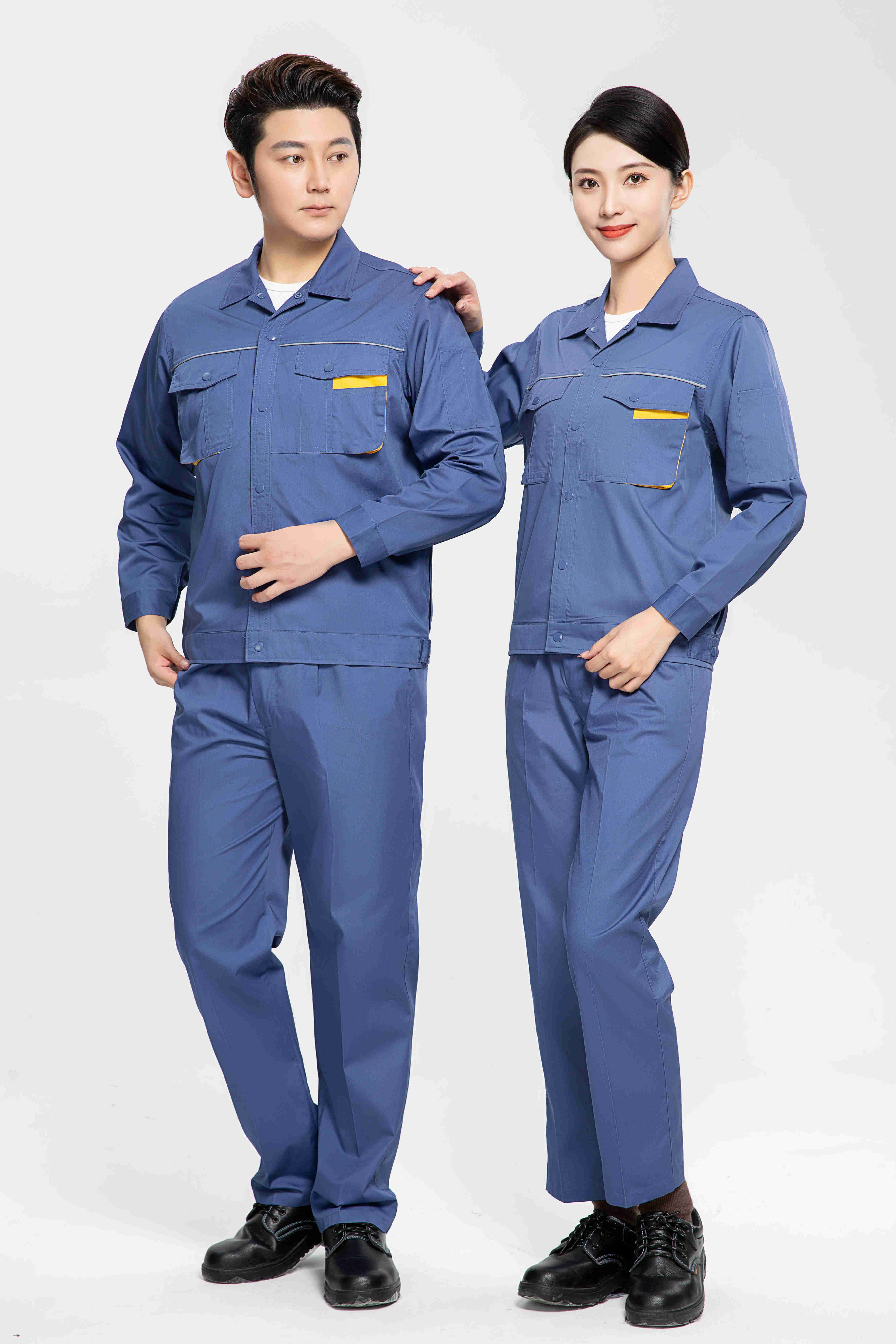 Polyester cotton fine twill spring and summer long-sleeved workwear labor protection clothing tops 91-C-4 tops