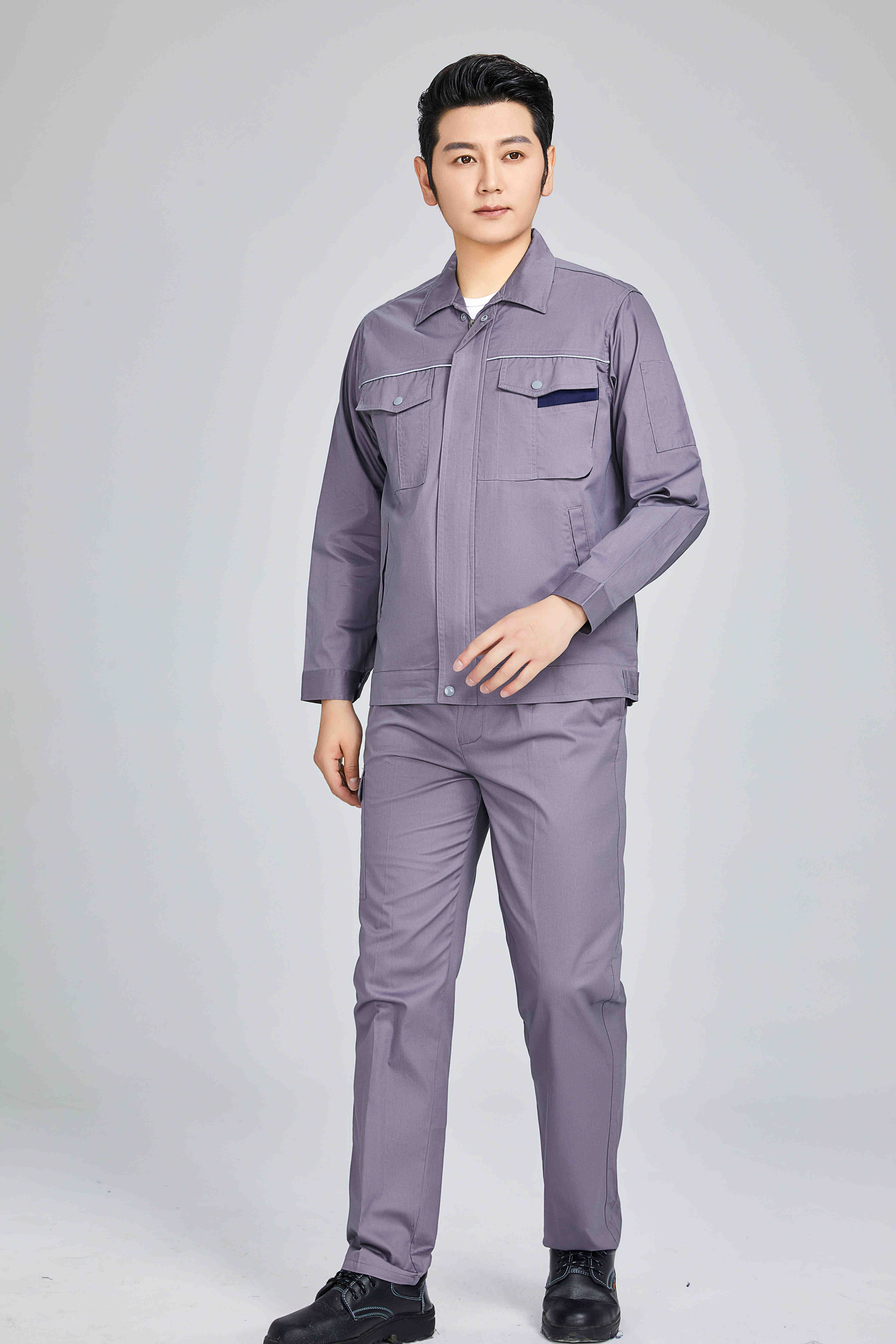 Comfortable cotton fine twill spring and summer long-sleeved workwear labor protection clothing tops 91-F03 tops