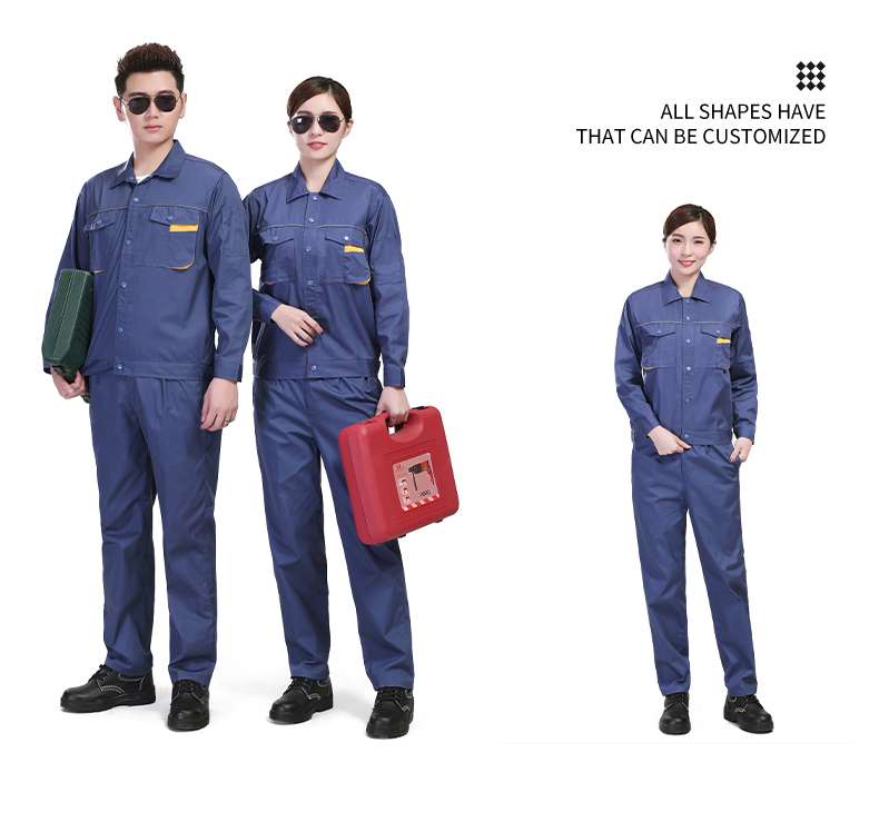 Polyester cotton fine twill spring and summer long-sleeved workwear labor protection suit 91-C-4 suit