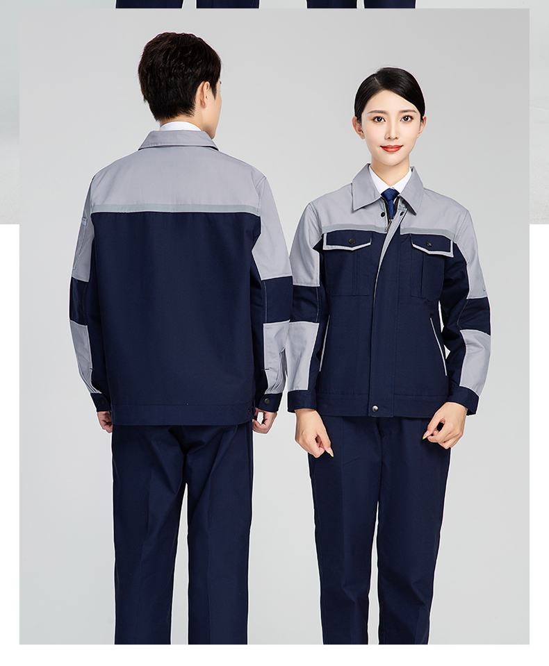 Polyester cotton brushed canvas long sleeve wear-resistant work clothes suit H28-006 with lining