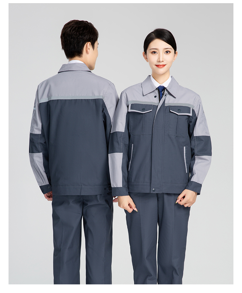 Polyester cotton brushed canvas long sleeve wear-resistant work clothes suit H28-006 with lining