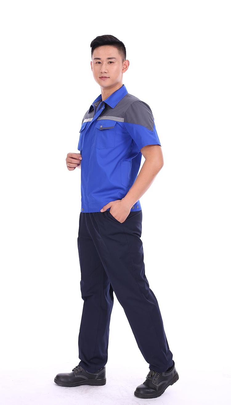 CVC fine twill summer short-sleeved work clothes suit J02-7701