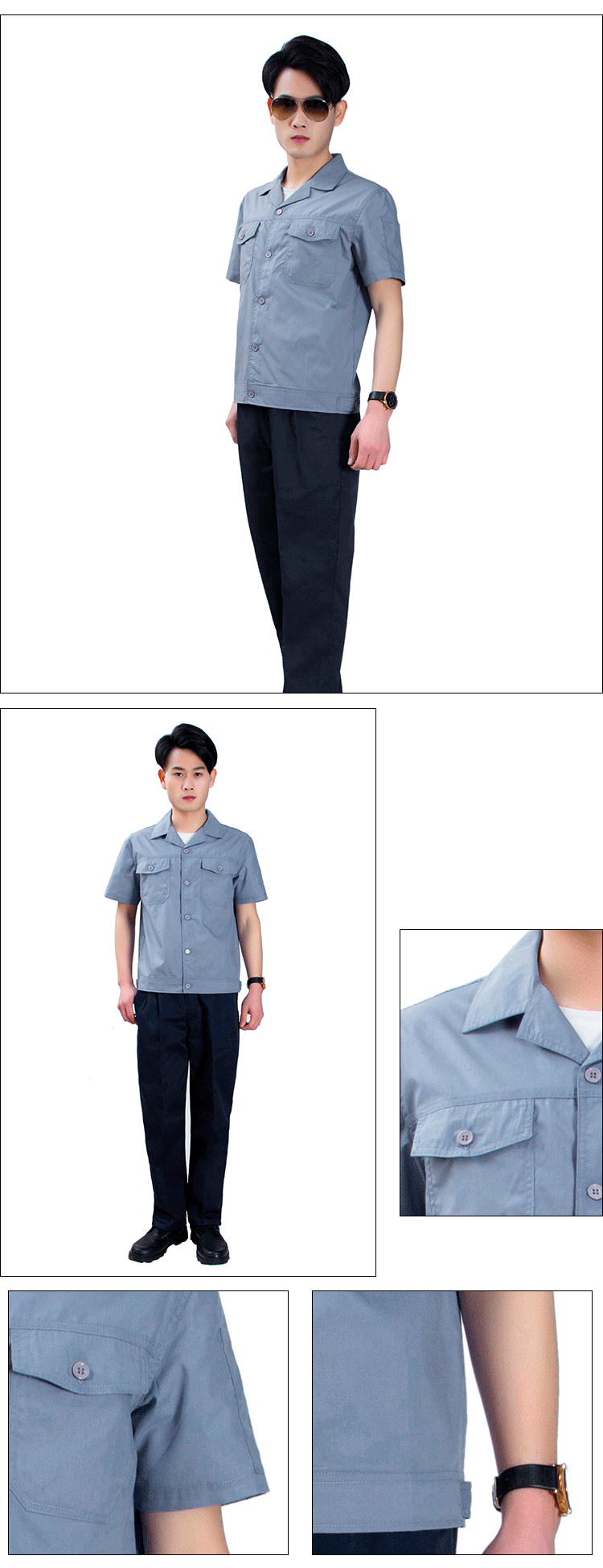 Polyester cotton high density poplin short sleeve workwear jacket Z03-8316 top