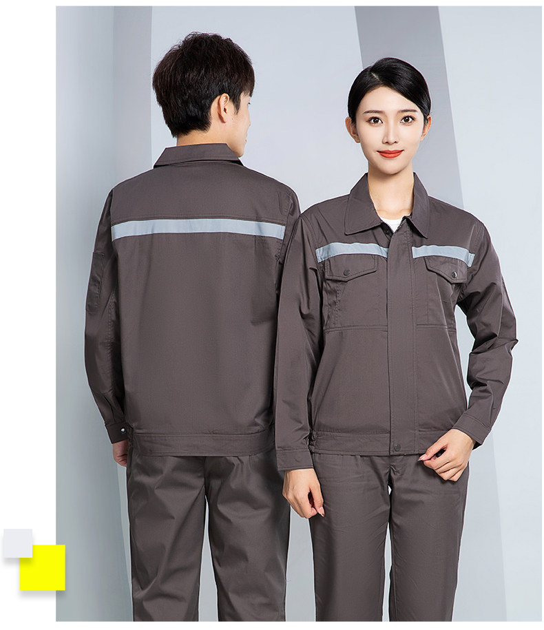 Reflective strip summer short-sleeved work clothes H28-X003 long-sleeved suit