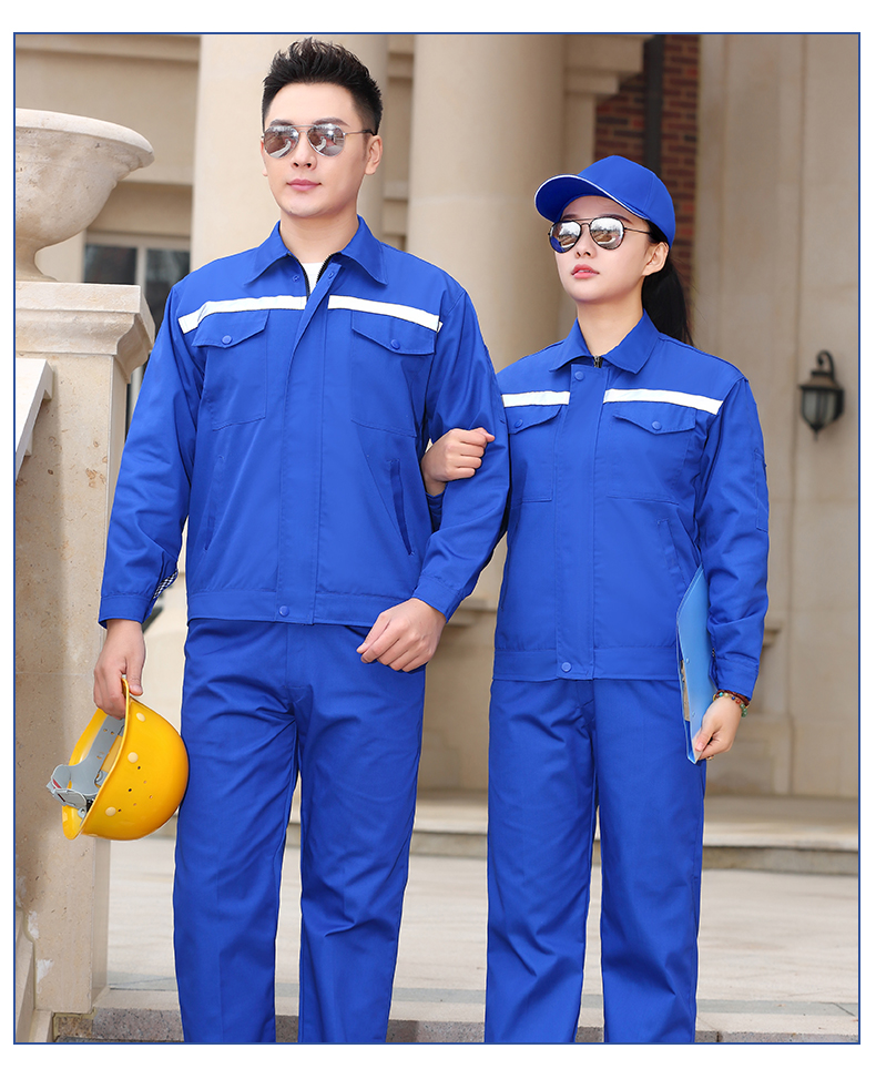 Spring and autumn reflective polyester double-layer workwear long-sleeved suit B06-W90 suit