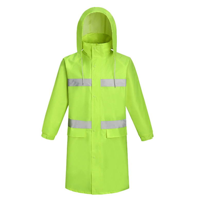 Sanitation duty long reflective raincoat P09-Q11